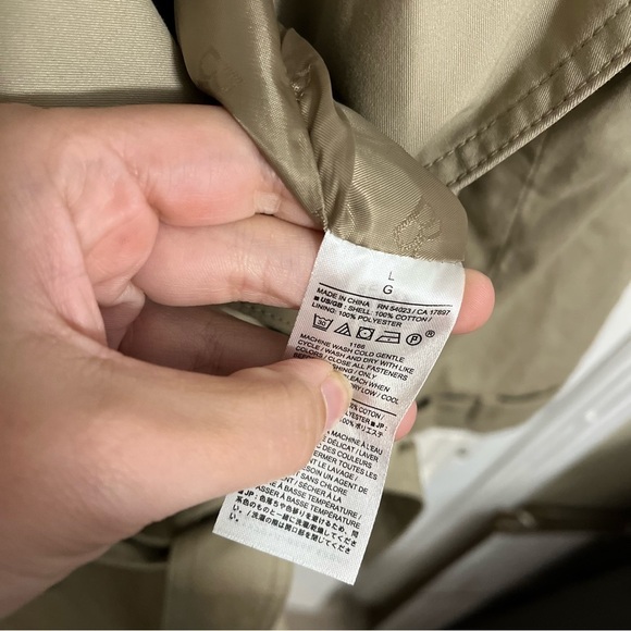 Banana Republic Factory Solid Classic Twill Trench Coat Sanded Khaki Large A2 - Picture 9 of 9